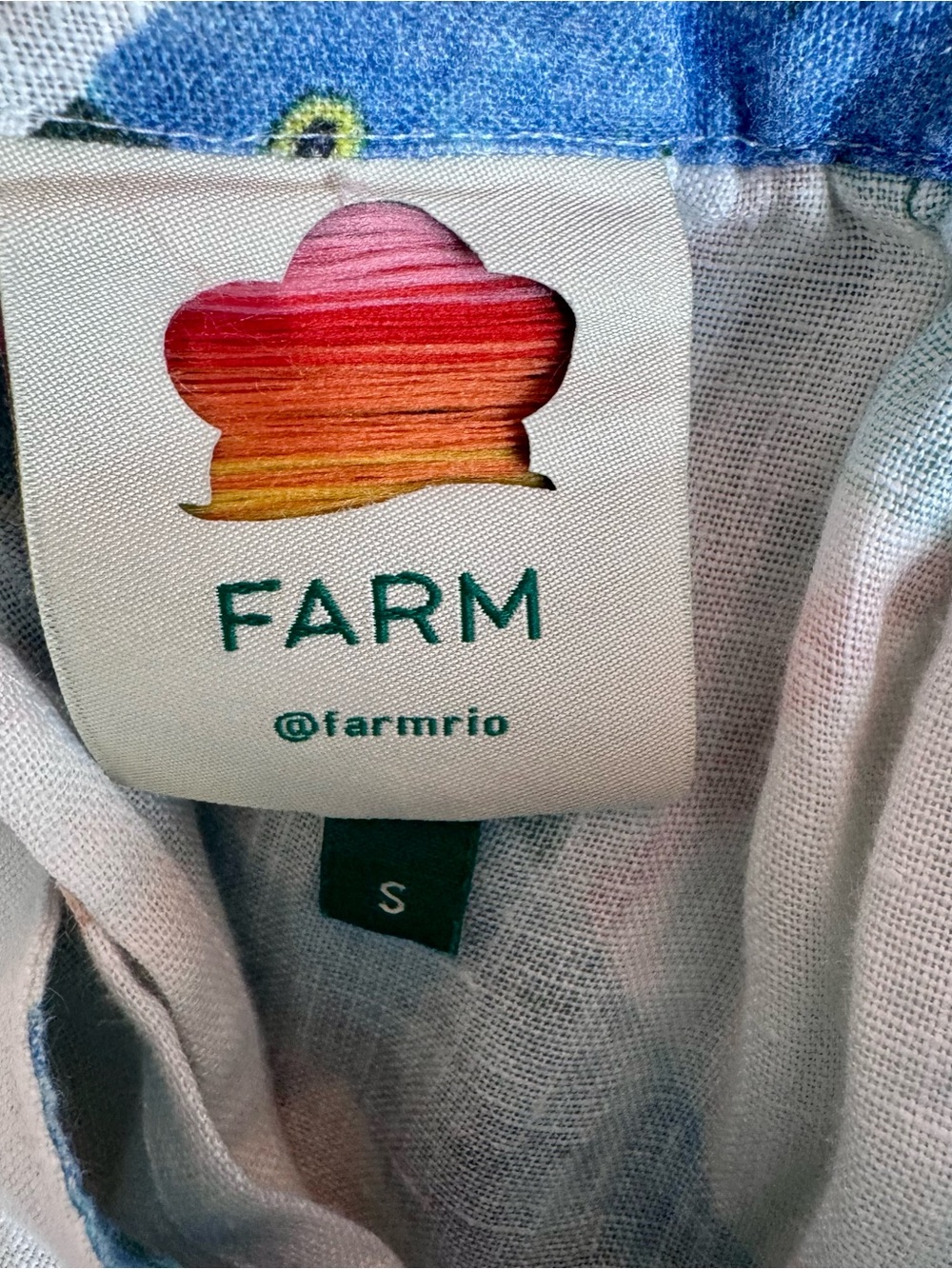 RARE Farm Rio Linen Parrot & Floral Print Embroidered Maxi Dress Oversized Sz S - Picture 11 of 12